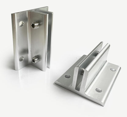 2-Pack Polished Aluminum Direct Sign Mount Bracket - Minimalist Design for Restroom, Conference Room and Classic Signs - 2" Length, 1/8" Substrate - Easy to Install