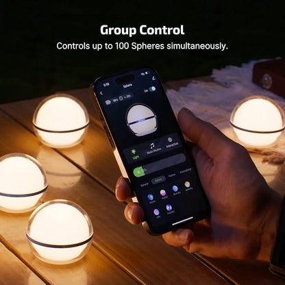 OLIGHT Sphere Smart Night Light, 75 lumens Stepless Dimming Table Lamp Bundle with OLINK Portable Magnetic Hook Compatible Flashlights