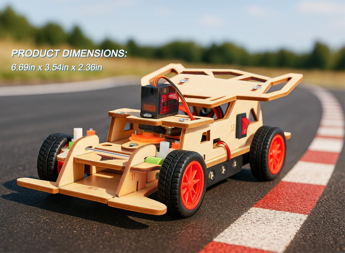 Poraxy STEM Kit for Kids, Remote Control Car with 160ft Range and Auto-Centering Steering