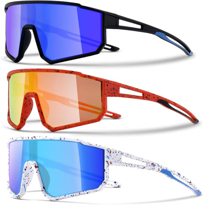 3PACK Kids Sunglasses for Boys and Girls, UV400 Protection, Baseball and Cycling Goggles