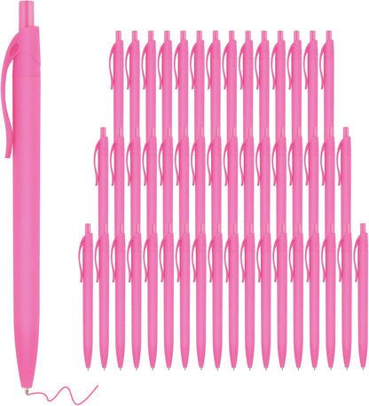 deegtran Pens Bulk, 50 Pack No Bleed Grey Barrel Black Ink Click Pens, Wholesale Retractable Ballpoint Pens, Pen Medium Point, Smooth black Ink Pen, 1.0MM