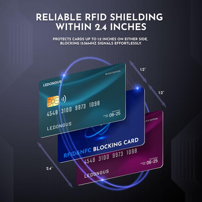 RFID Blocking Cards – 6 Pack | Anti-Theft Contactless NFC Protection for Debit Credit Cards & Wallet | Slim & Durable Perfectly fits in Wallet | 2 RFID Sleeves Included | Blue