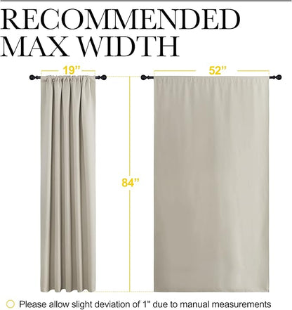 NICETOWN Blackout Curtains for Living Curtains, Room Darkening Window Curtain Panels, Easy-Care Solid Thermal Insulated Draperies/Drapes for Daughter Room (Natural, 2 Panels, 52 by 84)