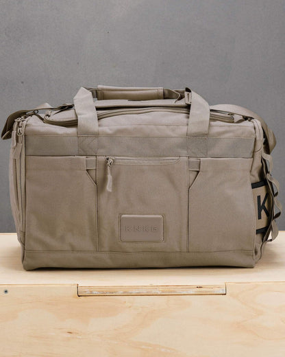 KNKG CORE Duffel Medium 35L - Gym Bag with Lifting Belt Attachment - Durable 500D Nylon, YKK Zippers - Natty