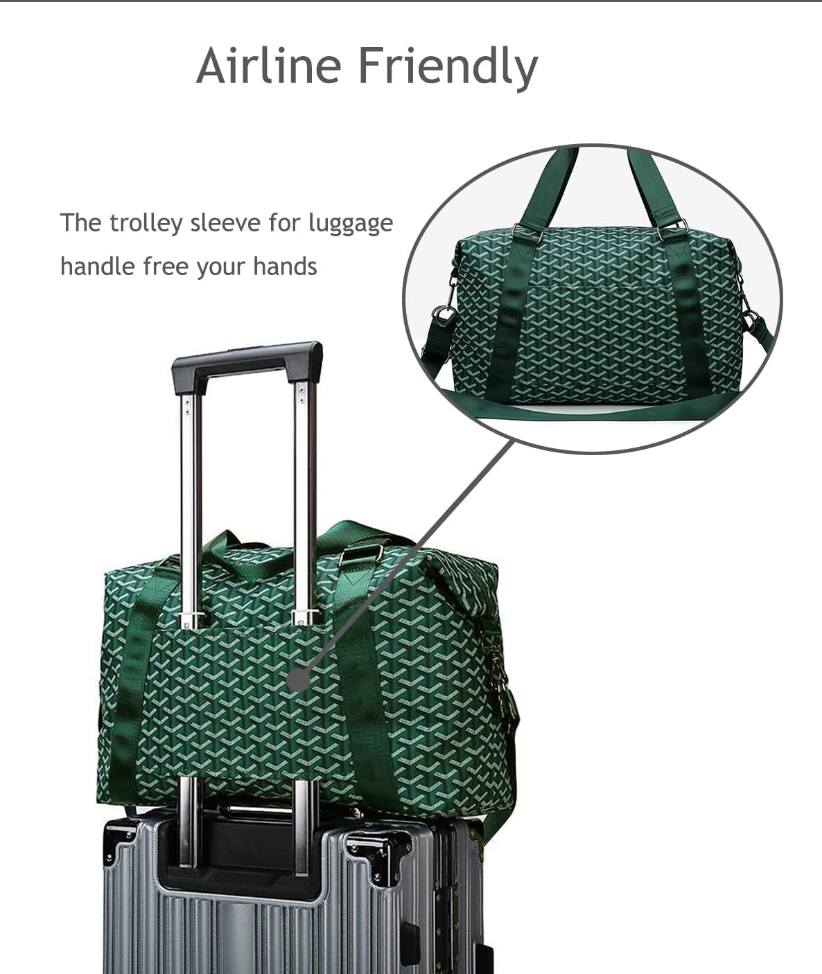 Sports Duffel Bag Travel Bag Weekender Bag Overnight Duffel Bag Gym Bag With Wet Pocket Green