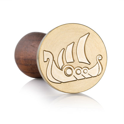 Mceal Wax Seal Stamp, Brass Head with Rosewood Handle, 1.2"(30mm) Dia, (Trireme)