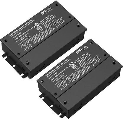 EMITEVER Dimmable Led Driver, 2 Packs 30W AC 110V-277V to DC 24V Transformer