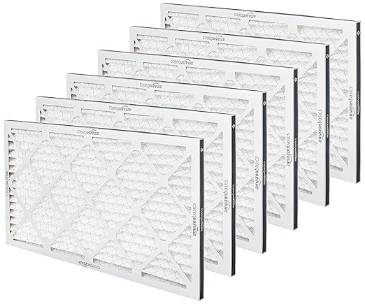 Amazon Basics 14x25x1 Air Filter 6 Pack, MERV 11 AC Furnace Filters (Actual Size: 13.75" x 24.75" x 0.75")