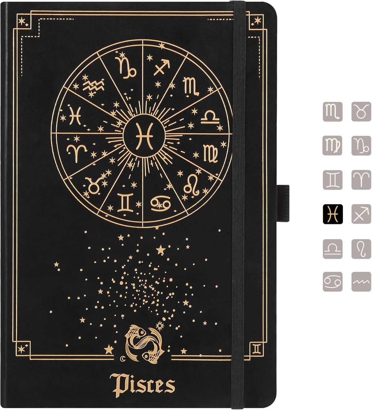 Pisces Zodiac Astrology Undated Monthly Weekly Daily Planner Journal Notebook Hardcover A5 5.7" x 8.3" 160 Pages 100GSM Paper 2025 2026 2027 Holidays Calendar