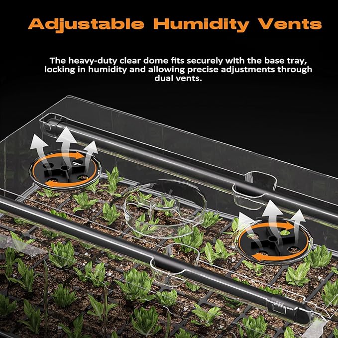 60-Cell Self-Watering Seed Starter Tray with Grow Light, Seed Starter Kit with 4.07” Humidity Dome, Indoor Seedling Starter Tray, Seed Starting Trays for Plant Germination, Seeds Growing
