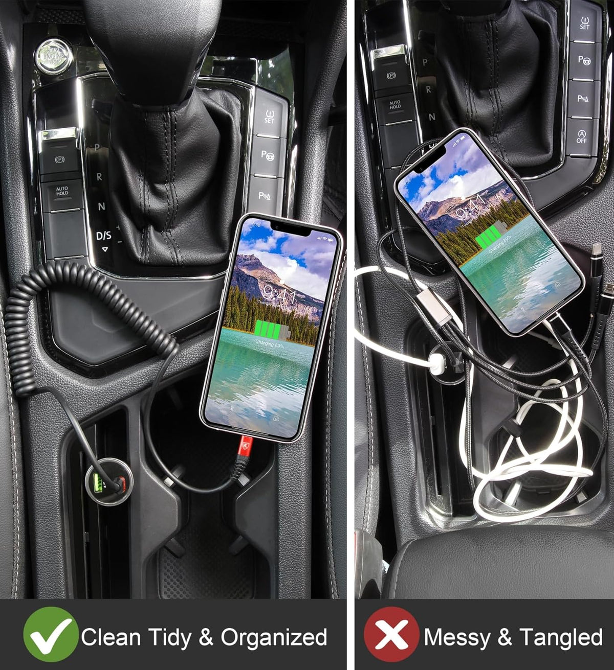 USB Type C to Lightning Cable [3FT/6FT], 2Pack Coiled iPhone Charger Cable Fast Charging for Car [Apple MFi Certified] Short USBC iPhone Cord Compatible with iPhone14/13/12/11/8/Plus/iPad/CarPlay-Red
