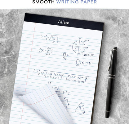Alitte Legal Notepads 8.5 x 11, Pack of 12 - Perforated Wide Ruled Writing Pad - Premium Thick Paper, No Ink Bleeding - Blank Legal Pads For Home, Office, School, Business - 50 Sheets Per Notebook