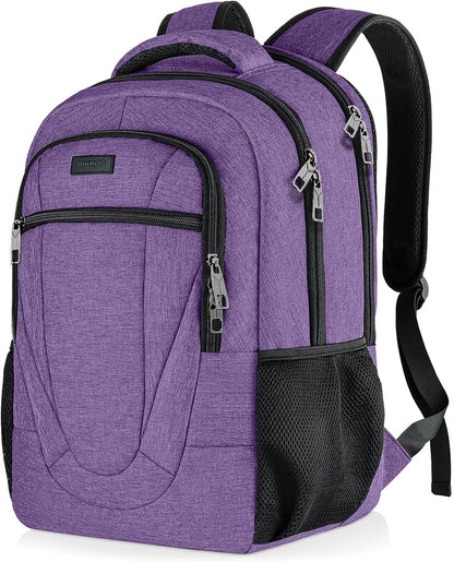 BIKROD Travel Laptop Backpack, 17 Inch Extra Large School Backpacks for Teen Boys and Girls, Black Water Resistant Women Back Pack, Business Men Sturdy Computer Bag
