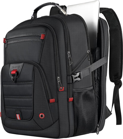 LifetimeWarranty Extra Large Travel Backpack With 52L Capacity, Long-Term Durability TSA Backpack,Anti-Theft 17.3" Big Business Laptop Backpack for Men&Women,Water Resistant College Rucksack Bag Black