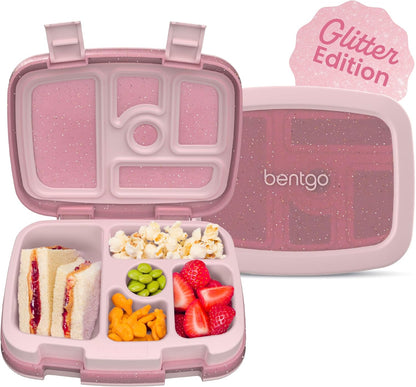 Bentgo Kids Bento-Style 5-Compartment Leak-Proof Lunch Box - Just-Right Portions for Ages 3 to 7, Durable, Drop-Proof, Dishwasher Safe, PFAS & BPA-Free & Made with Food-Safe Materials (Green)