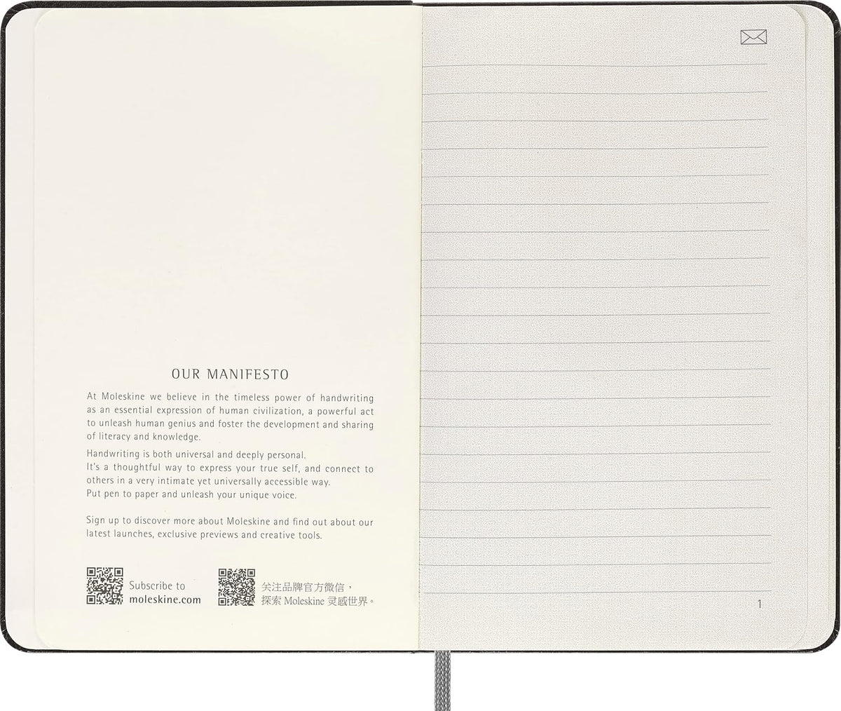 Moleskine Smart Notebook, Pocket, Ruled, Black, Hard Cover (3.5 x 5.5)